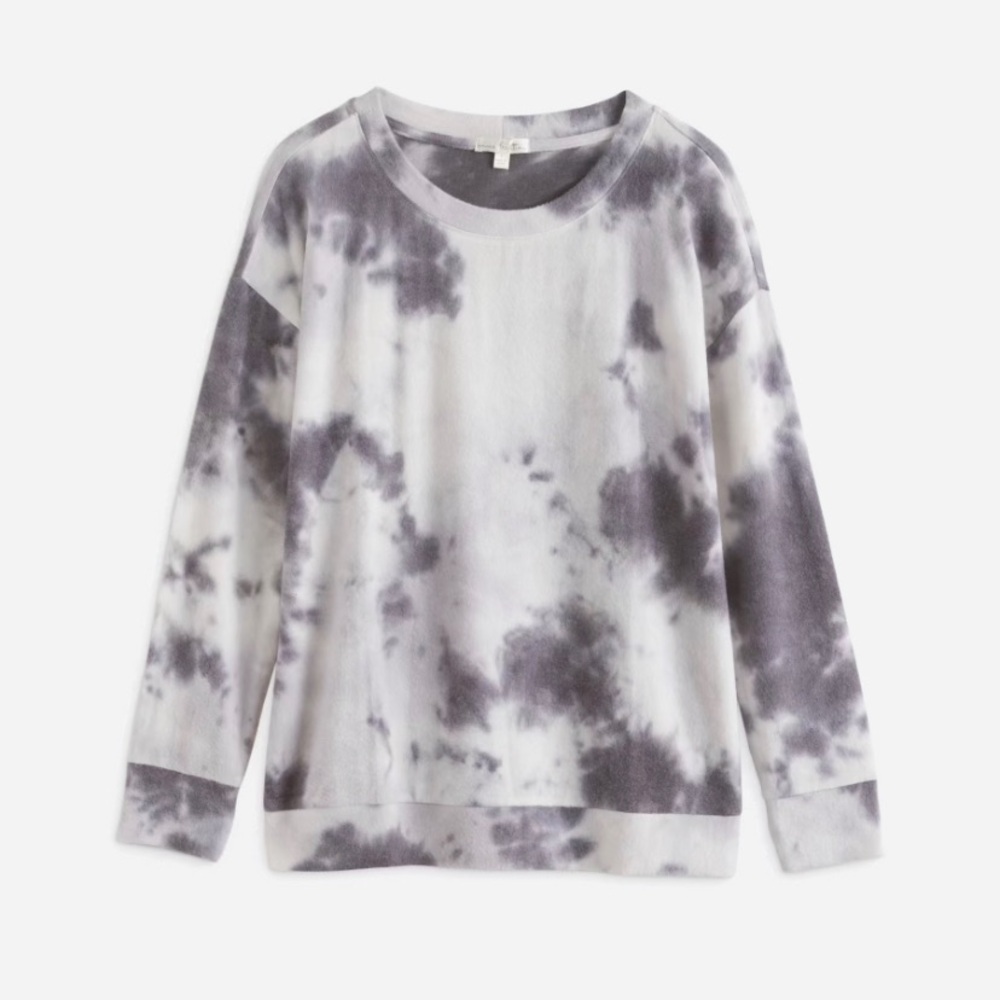 Dalia Brushed Knit Top Grey Tie Dye Size Large VGUC